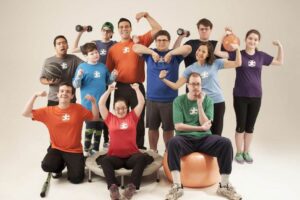 A group of individuals with disabilities, including autism, enjoy success with Exercise Connection